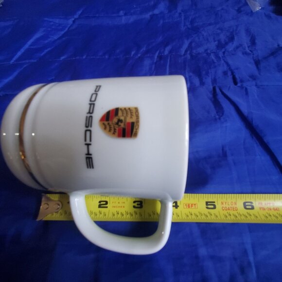 Porsche Crest Cup Standard with Gold Finish Trim by Kahla 1120 Made in Germany. - Picture 7 of 10